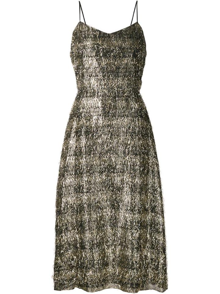 Tanya Taylor Fringed Sweetheart Neck Gown