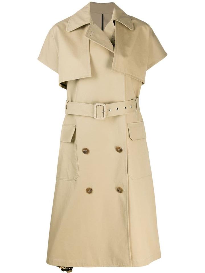 Msgm Short Sleeve Trench Coat - Neutrals