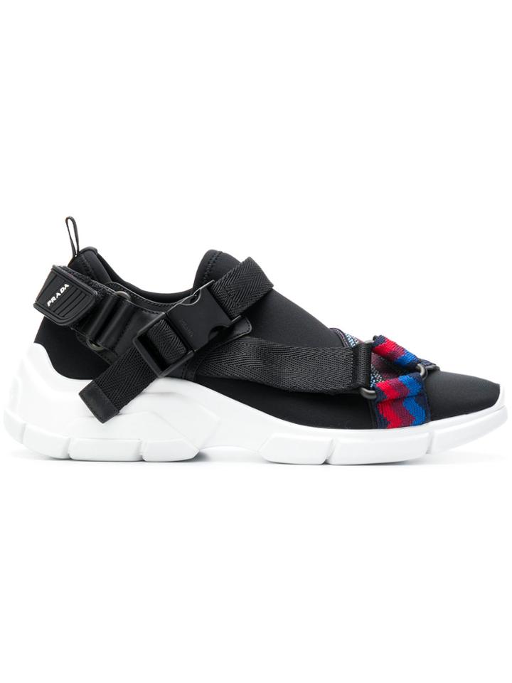 Prada Buckled Runner Sneakers - Blue