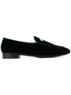 Giuseppe Zanotti Design Jackson Loafers, Men's, Size: 42, Blue, Leather/velvet