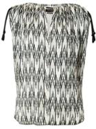 Isabel Marant Sleeveless Chevron Print Top, Women's, Size: 40, White, Silk/polyester/viscose
