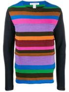 Comme Des Garçons Shirt Striped Knit Jumper - Blue