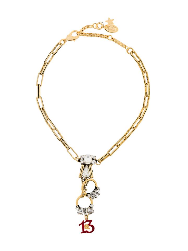 Radà Drop Hoop 13 Charm Necklace - Metallic