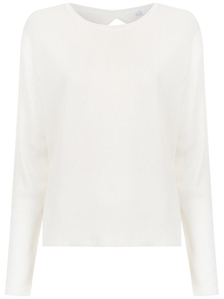 Nk Open Back Knit Blouse - White