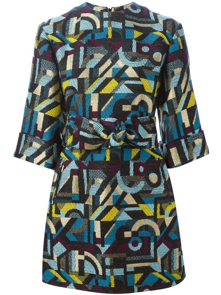Olympia Le-tan Abstract Woven Mini Dress, Women's, Size: 38, Red, Acrylic/polyester/acetate/wool
