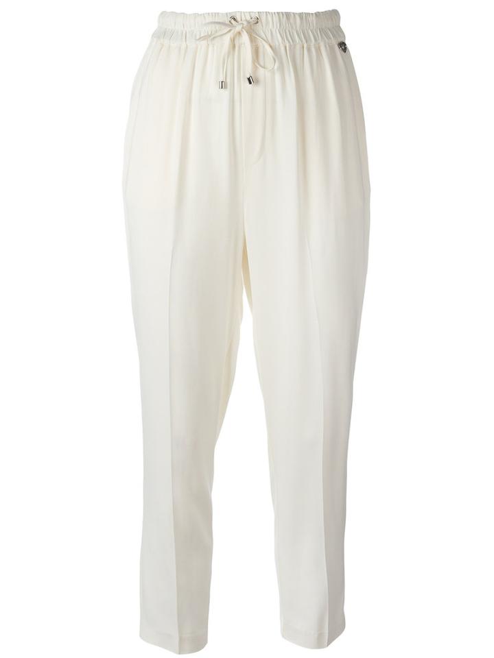 Twin-set Drawstring Cropped Pants, Women's, Size: 44, White, Viscose/spandex/elastane