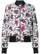 Dvf Diane Von Furstenberg Floral Print Bomber Jacket - White