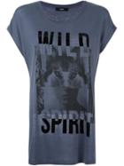 Diesel 'wild Spirit' Print T-shirt, Women's, Size: Xxs, Grey, Linen/flax/lyocell