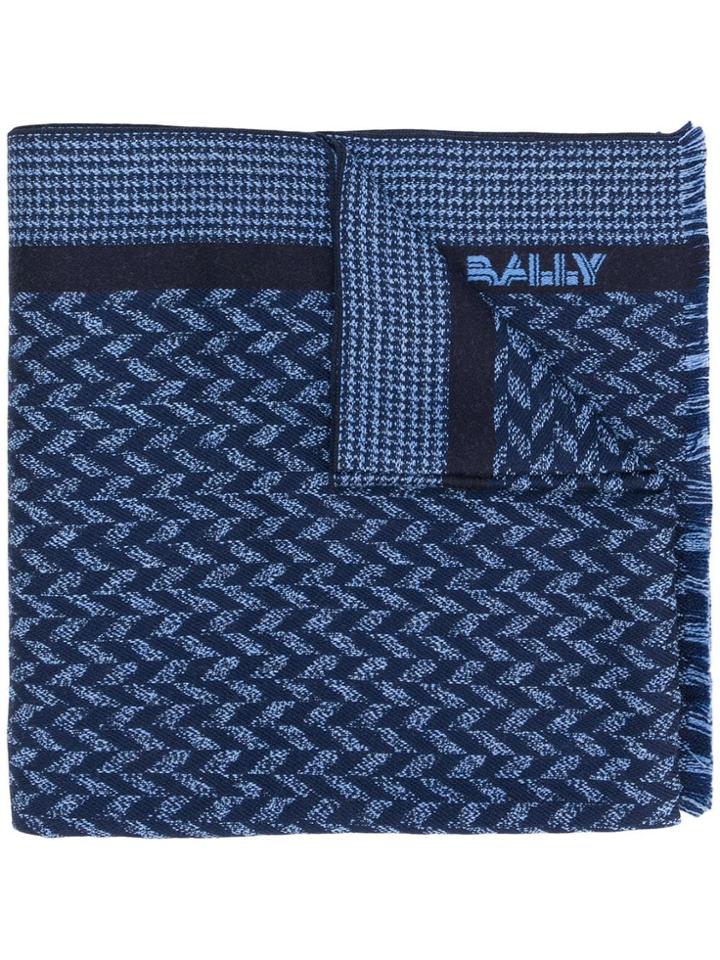 Bally Logo Knitted Scarf - Blue
