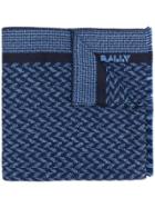 Bally Logo Knitted Scarf - Blue