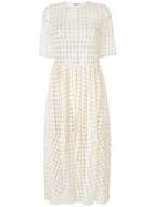 Jil Sander Ruched Waist Short Sleeved Dress - Nude & Neutrals