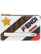 Fendi Fendimania Slim Zipped Clutch Bag - White