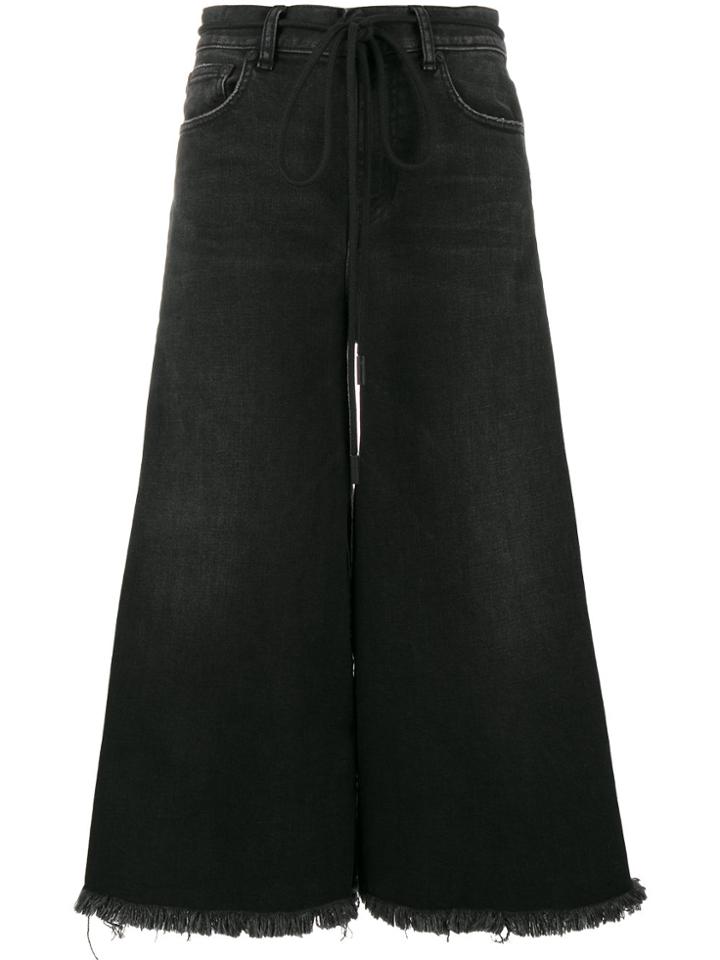 Off-white Black Embroidered Lily Culottes