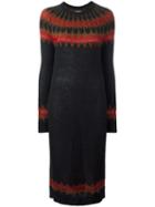 Laneus Zigzag Knit Dress, Women's, Size: 42, Black, Alpaca/wool/polyamide