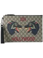 Gucci Gg Supreme Printed Pouch - Nude & Neutrals
