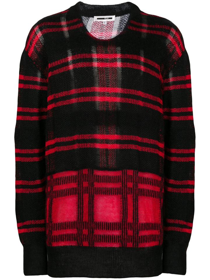 Mcq Alexander Mcqueen Check Crew Neck Jumper - Black
