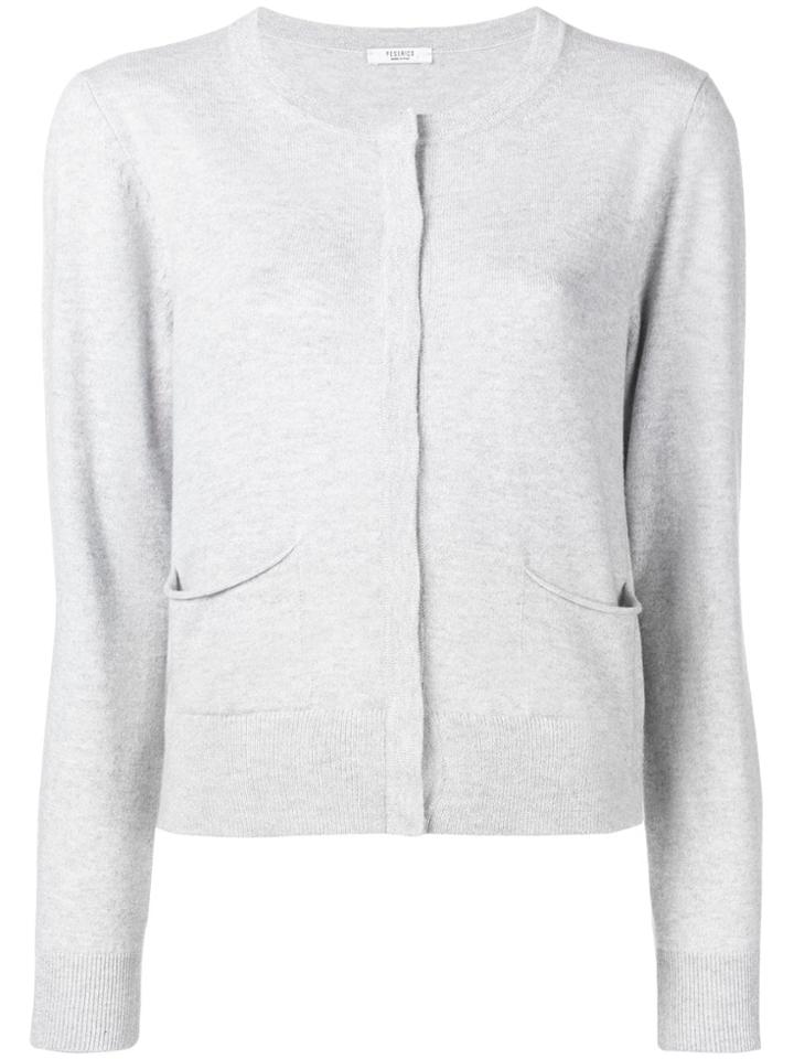 Peserico Concealed Button Cardigan - Grey