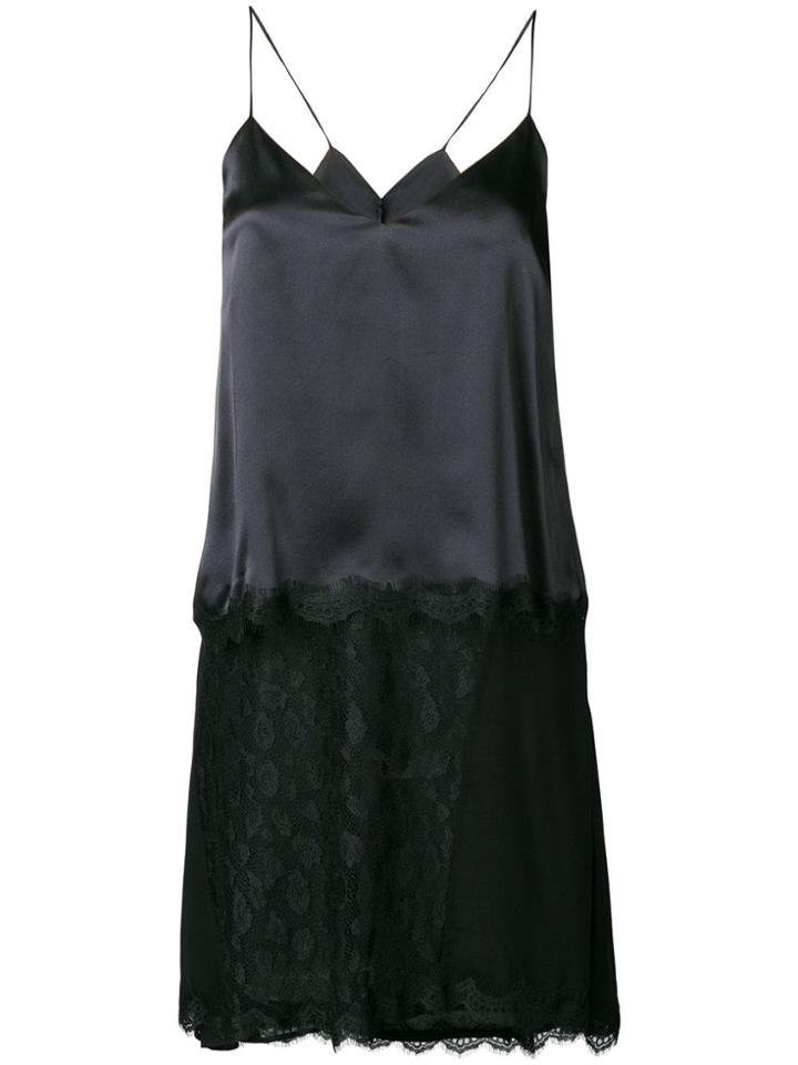 Pinko Lace Hem High Low Cami Dress - Black