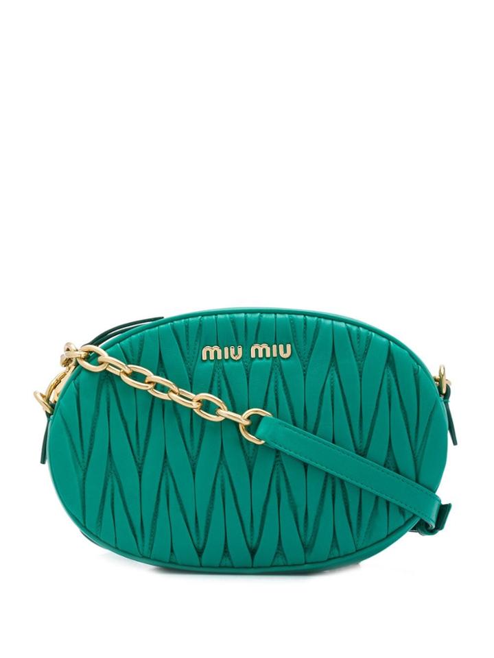 Miu Miu Matelassé Crossbody Bag - Green