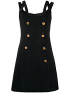 Versace Button-embellished Dress - Black