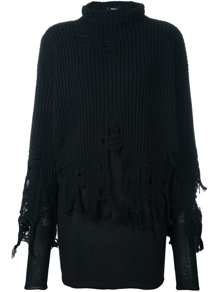 Yang Li Peeling Sweater, Women's, Size: 40, Black, Silk/cashmere/wool