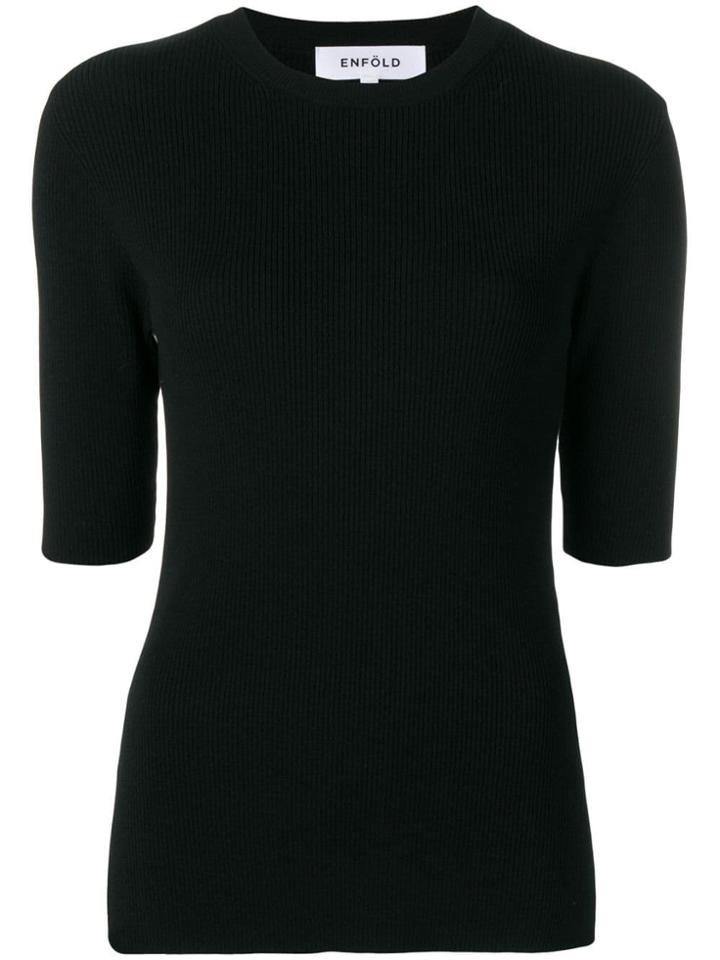 Enföld Ribbed Design Jumper - Black