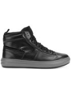 Salvatore Ferragamo Calf Leather Hi-top Sneakers - Black