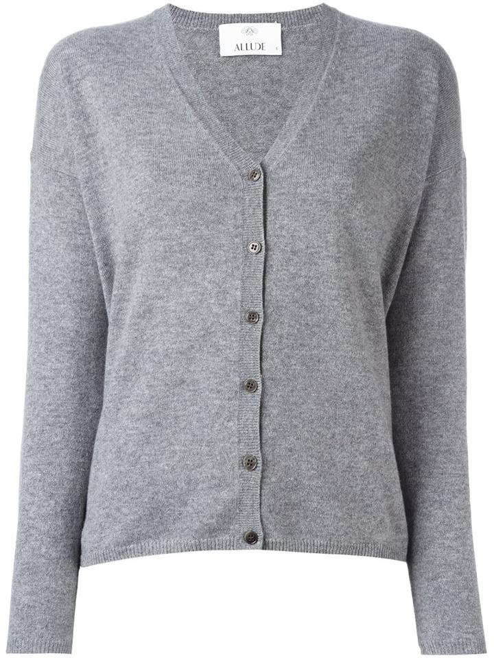 Allude Buttoned Cardigan, Women's, Size: Small, Grey, Cashmere
