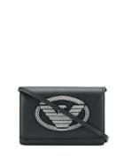 Emporio Armani Studded Logo Crossbody Bag - Black