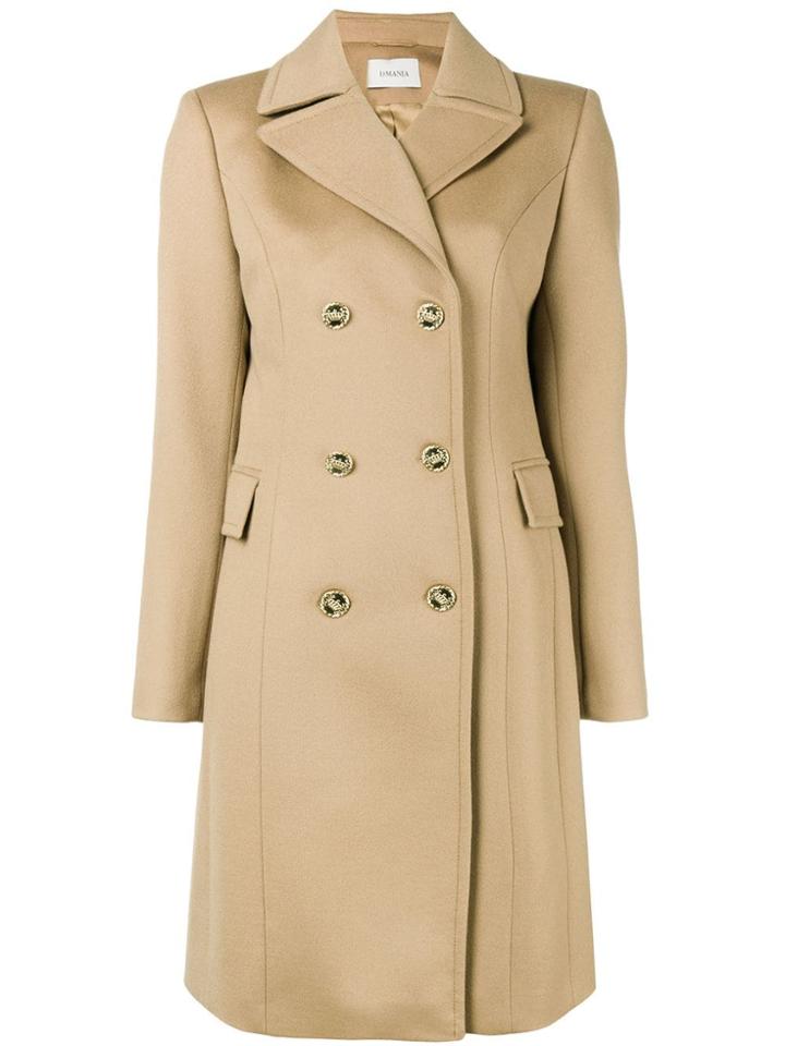 La Mania Double Breasted Coat - Nude & Neutrals