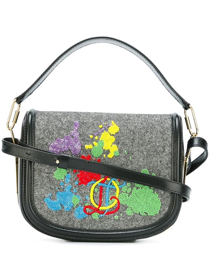 Olympia Le-tan Beaded Paint Splatter Tote, Women's, Grey