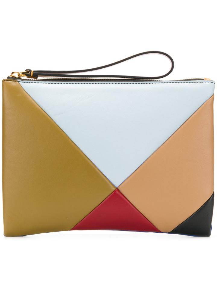 Marni Colour Block Zipped Clutch - Multicolour