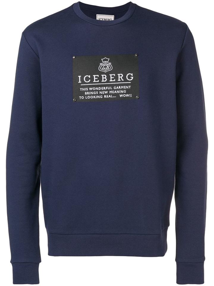 Iceberg Logo Print Sweatshirt - Blue