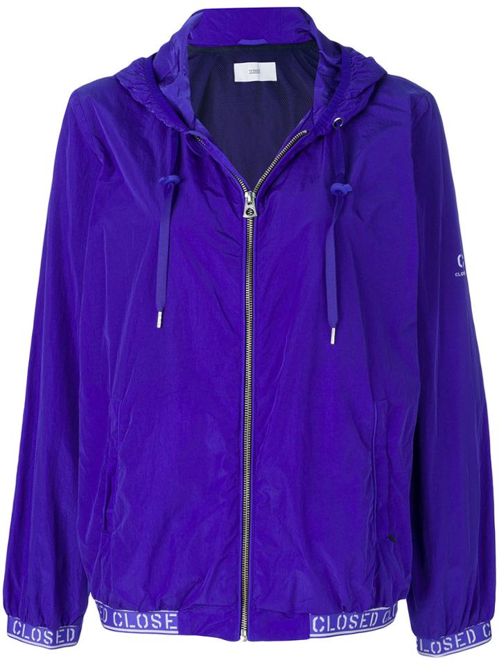 Closed Logo Printed Raincoat - Blue