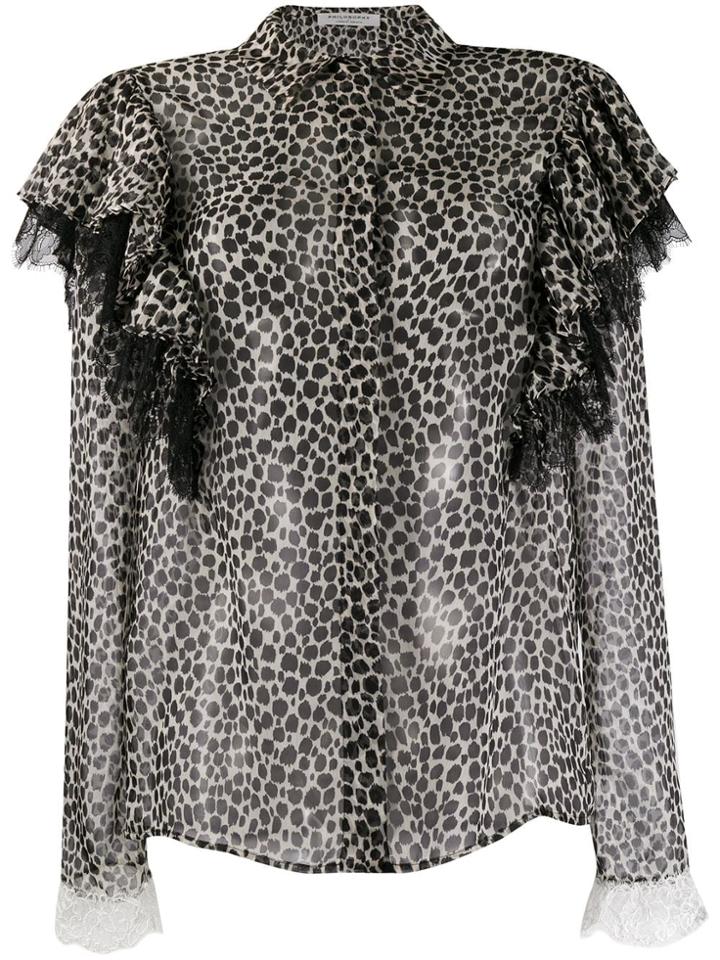 Philosophy Di Lorenzo Serafini Cheetah Print Blouse - Black