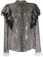 Philosophy Di Lorenzo Serafini Cheetah Print Blouse - Black
