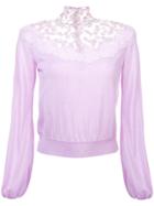 Giambattista Valli Floral Lace Detail Knitted Jumper - Purple