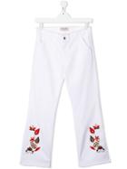 Alberta Ferretti Kids Embroidered Trousers - White