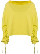Andrea Ya'aqov Oversize Laced Sweater - Yellow & Orange