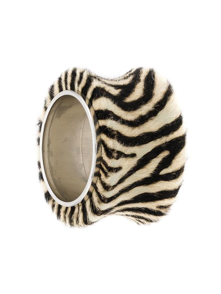 Christian Dior Vintage 1990's Large Zebra Cuff - Black