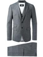 Dsquared2 Classic Three-piece Suit, Men's, Size: 52, Grey, Polyester/viscose/virgin Wool