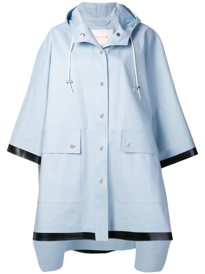 Mackintosh Placid Blue Bonded Cotton Hooded Poncho Lr-088