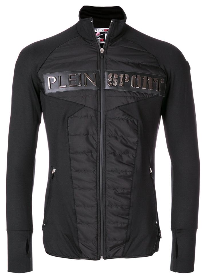Plein Sport Logo Detail Panelled Zip-up - Black