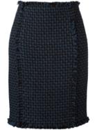 Gianluca Capannolo Woven Pencil Skirt, Women's, Size: 42, Blue, Acrylic/nylon/virgin Wool