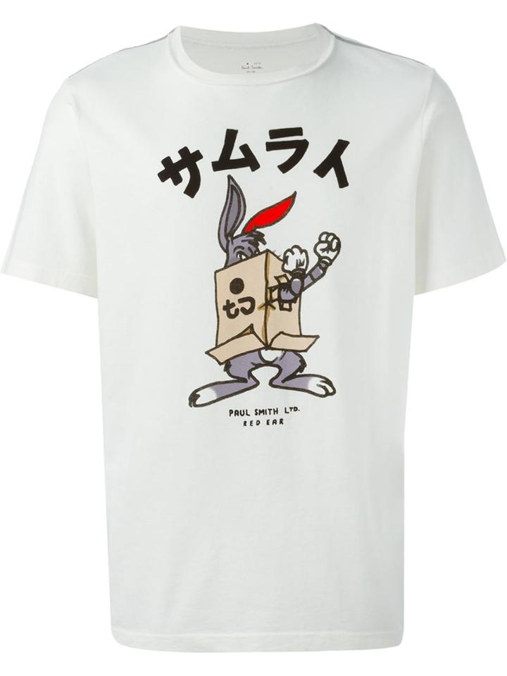 Paul Smith Red Ear Boxing Bunny Print T-shirt