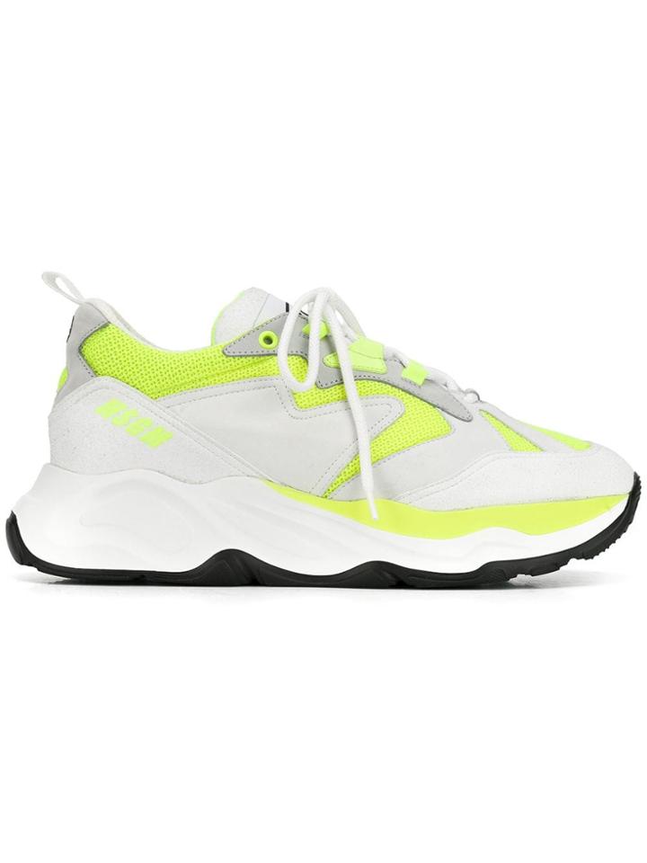 Msgm Platform Sole Sneakers - White