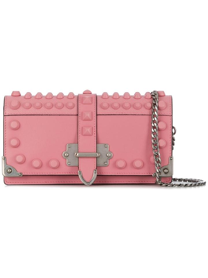 Prada Studded Clutch - Pink & Purple