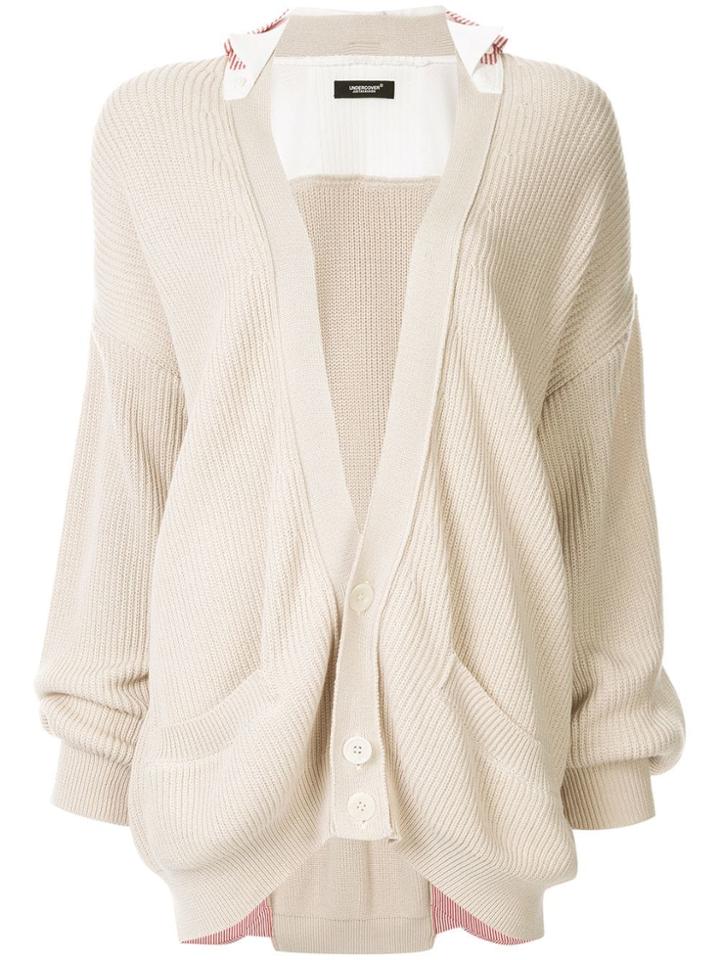 Undercover Cotton Layered Cardigan - Neutrals