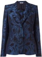 Tonello - Jacquard Blazer - Women - Cotton/linen/flax/cupro - 42, Blue, Cotton/linen/flax/cupro
