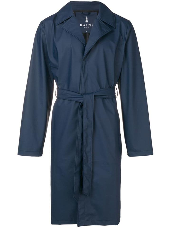Rains Single Breasted Raincoat - Blue